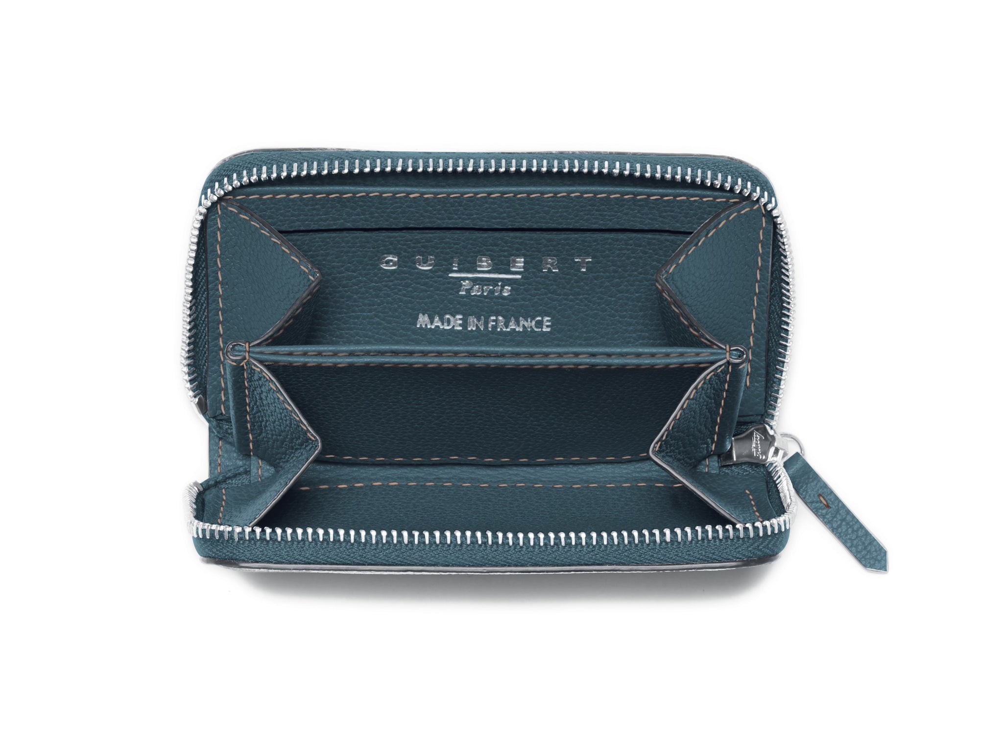 GUIBERT Zipped purse 4 cards in Pessoa leather