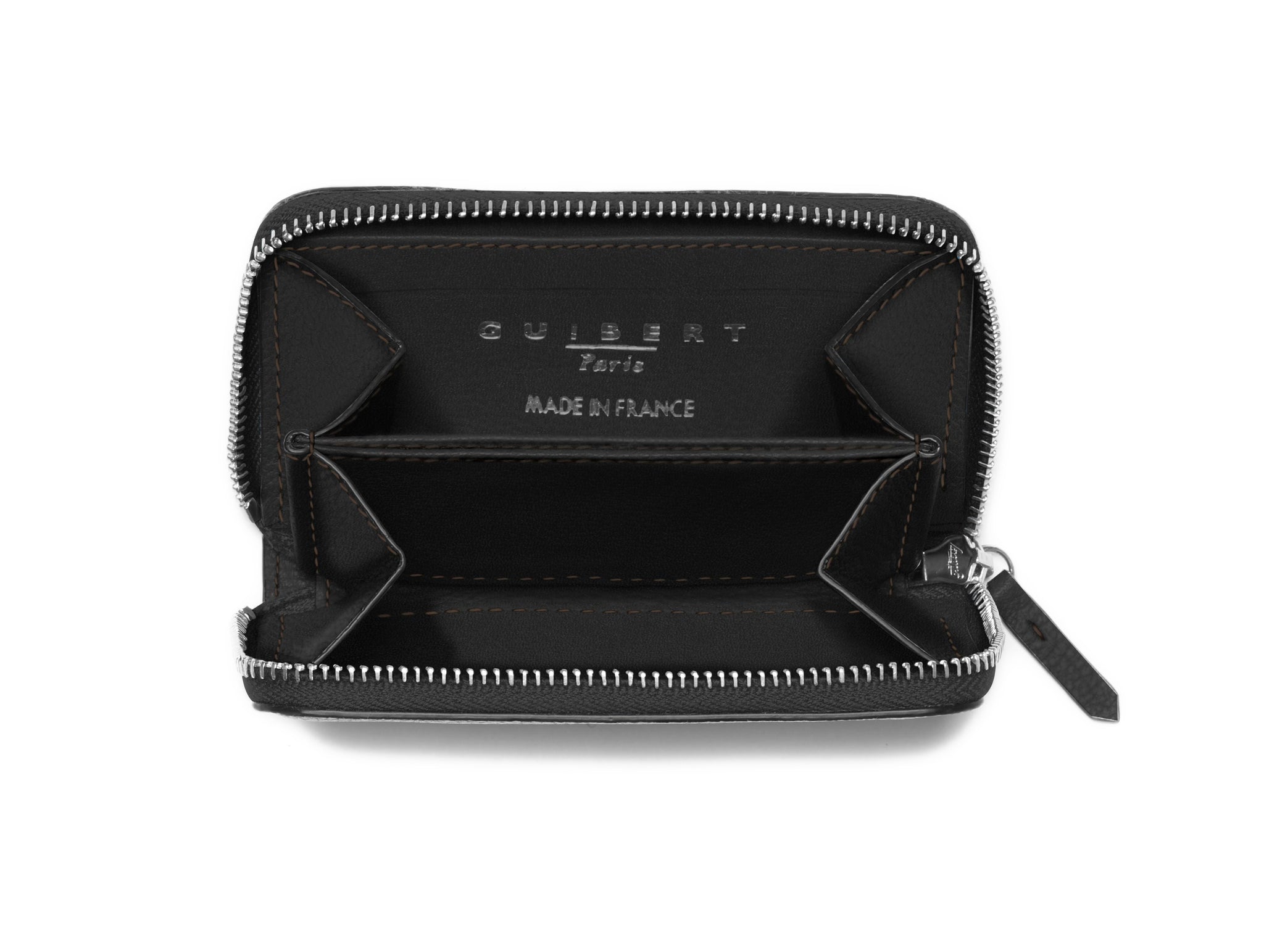 GUIBERT Zipped purse 4 cards in Barénia leather