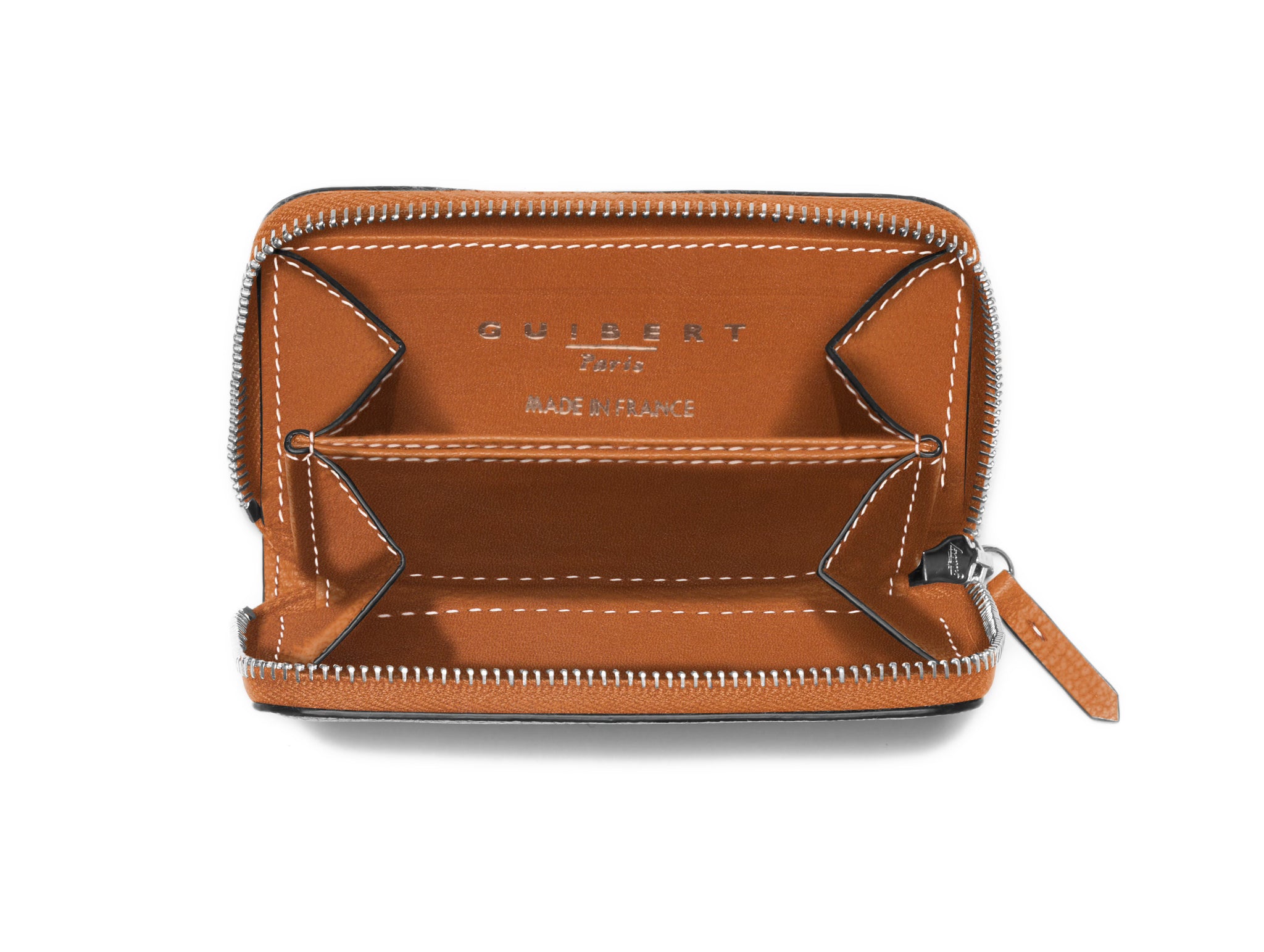 GUIBERT Zipped purse 4 cards in Barénia leather