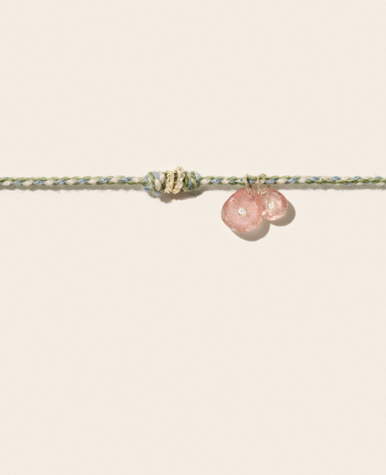 PASCALE MONVOISIN Holi Strawberry Quartz and Diamond Necklace