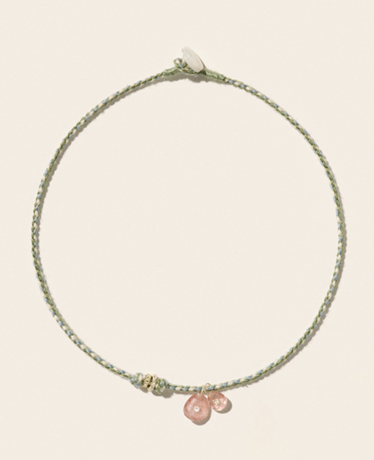 PASCALE MONVOISIN Holi Strawberry Quartz and Diamond Necklace