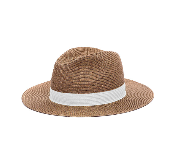 LASTELIER Portofino white trimmed straw hat