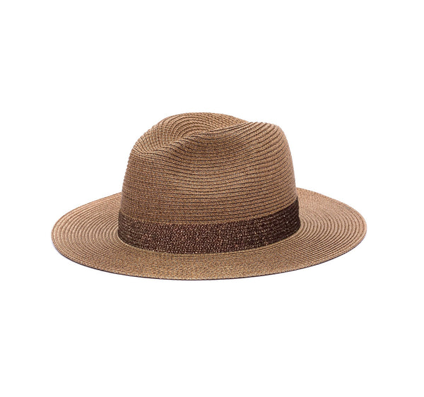 LASTELIER Portofino bronze trimmed straw hat