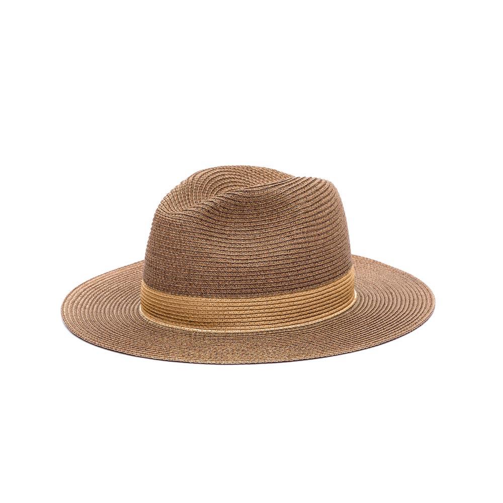 LASTELIER Portofino Tan trimmed straw hat