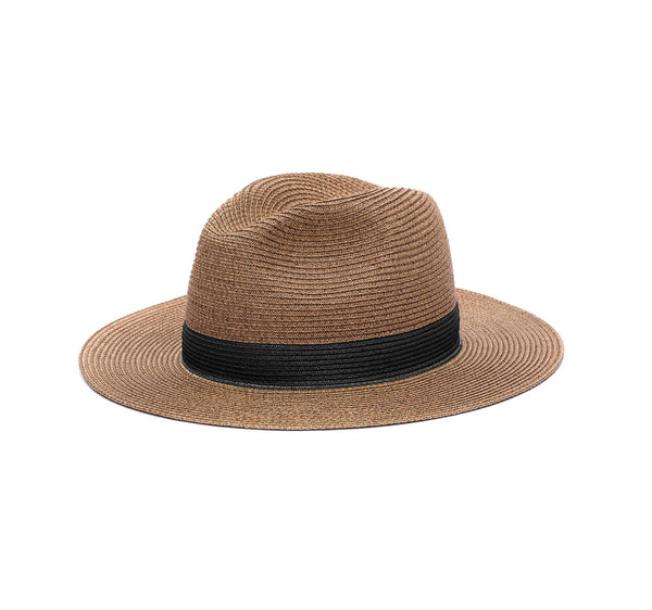 LASTELIER Portofino black trimmed straw hat