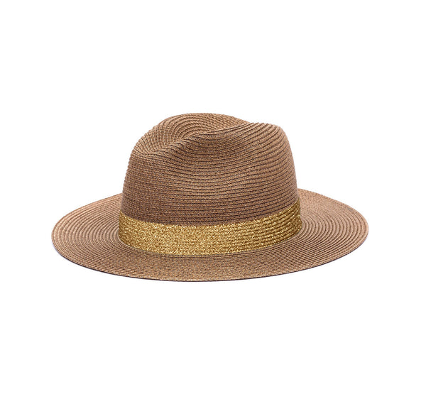 LASTELIER Portofino gold trimmed straw hat