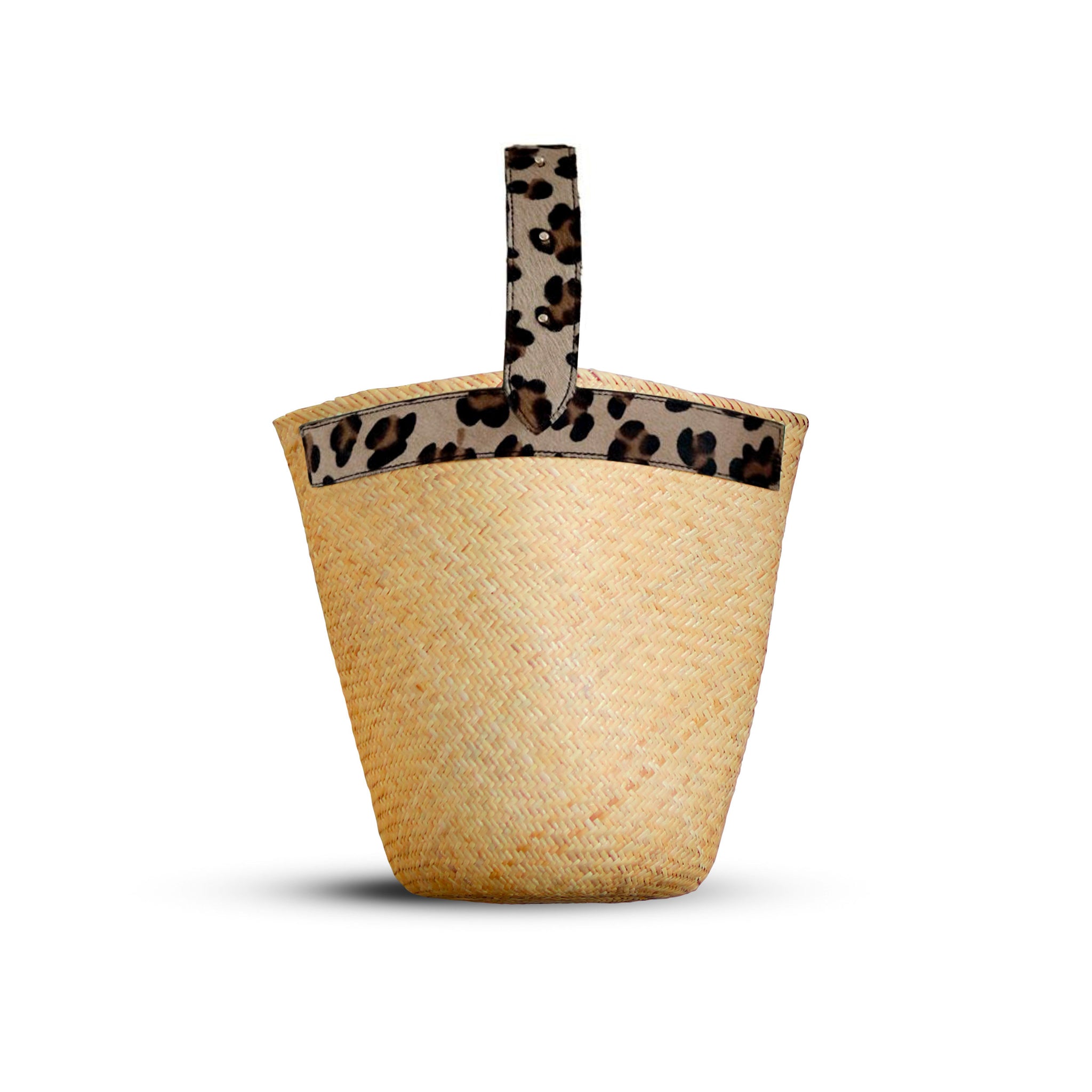 LASTELIER Borneo Leather and Straw Bag