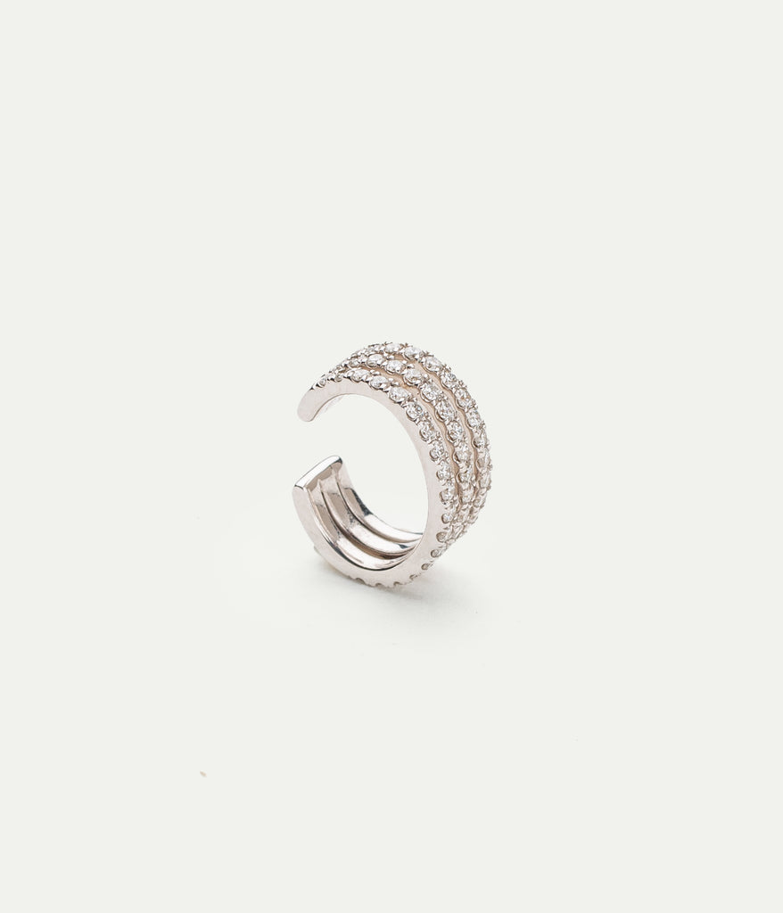 WE BY WHITE BIRD, Josephine White Gold and Diamonds Earcuff