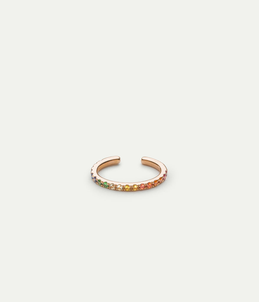 WE BY WHITE BIRD, Suzanne Rainbow Rose Gold Earcuff