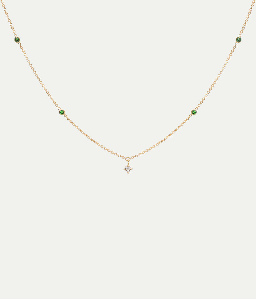 WE BY WHITE BIRD, Holly Tsavorite Diamond Necklace