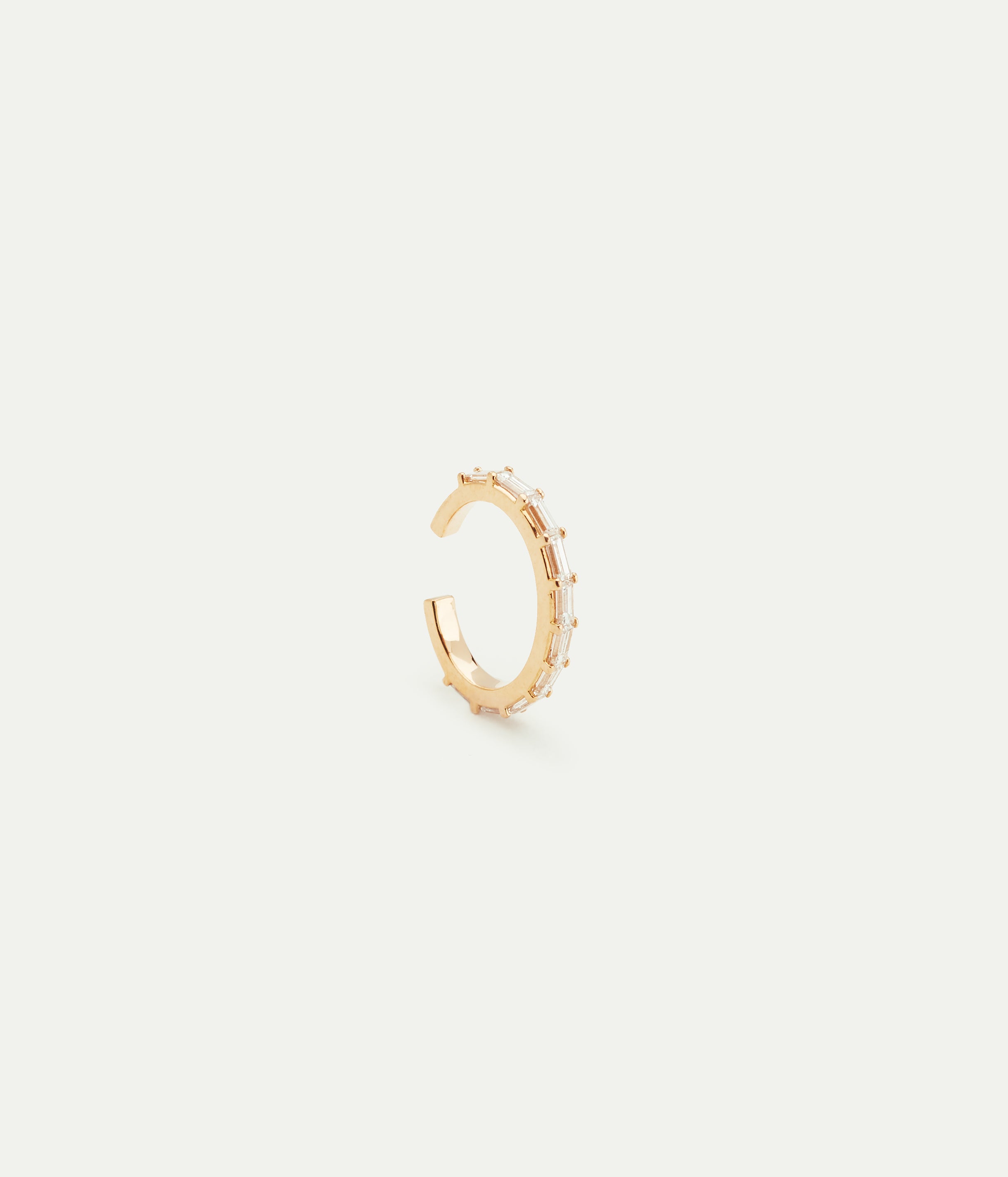 WE BY WHITE BIRD, Yellow Gold Baguette Diamonds Earcuff