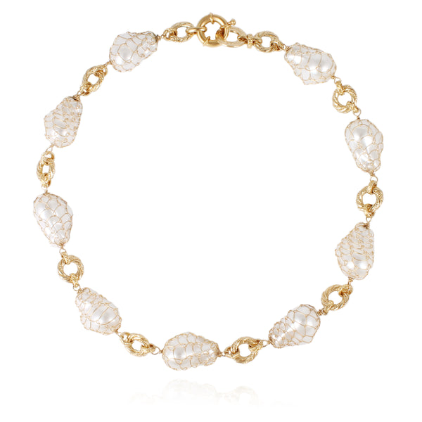 GAS BIJOUX pearl Rainbow Biwa necklace