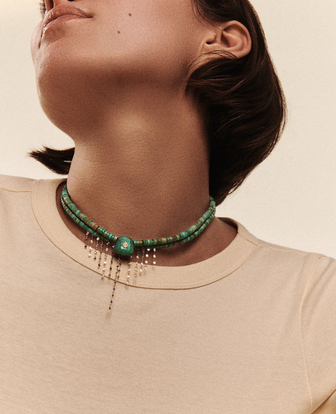 PASCALE MONVOISIN Necklace TAYLOR N°2 Turquoise and Diamond