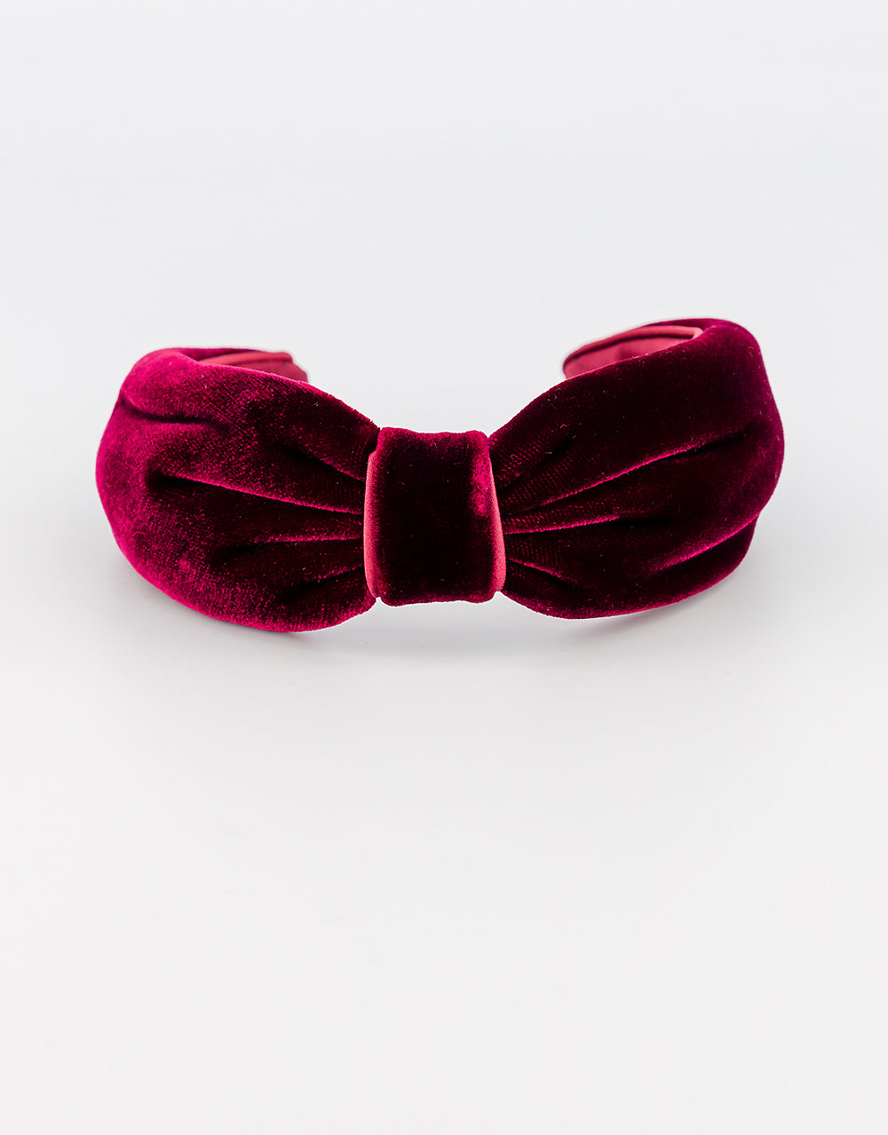 ALEXANDRE DE PARIS Adele Pleated Burgundy Velvet Headband