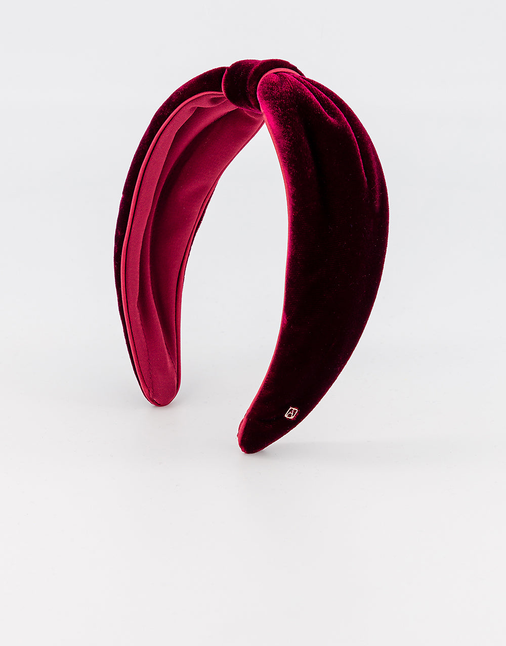 ALEXANDRE DE PARIS Adele Pleated Burgundy Velvet Headband