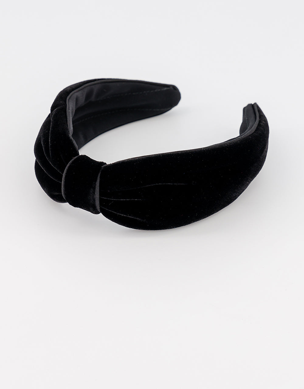 ALEXANDRE DE PARIS Adele Pleated Black Velvet Headband
