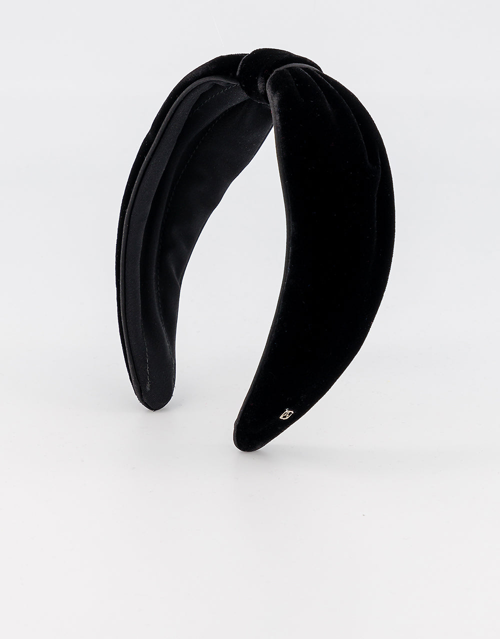 ALEXANDRE DE PARIS Adele Pleated Black Velvet Headband