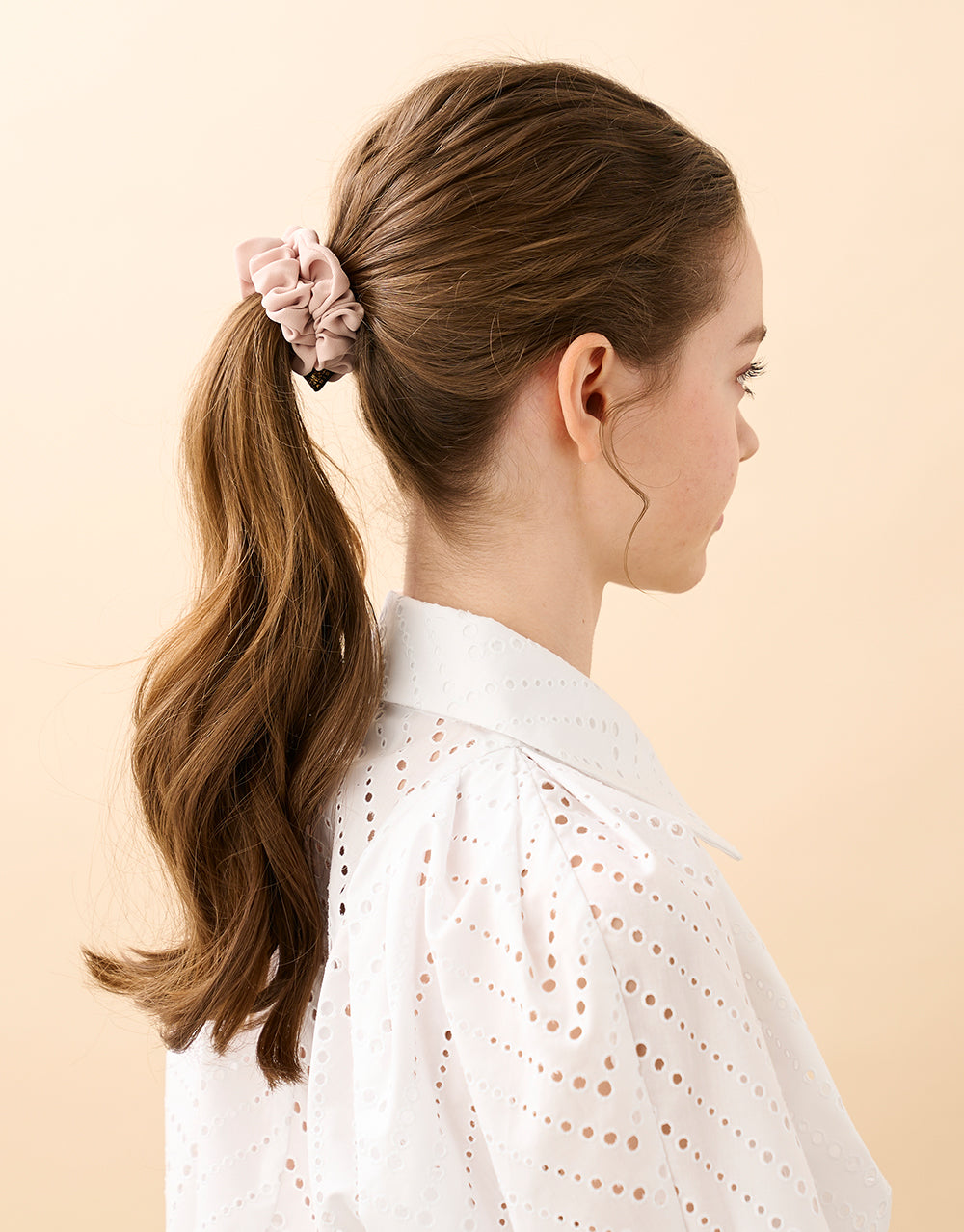 ALEXANDRE DE PARIS Jade Leather Scrunchie