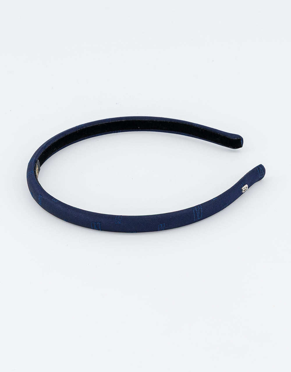 ALEXANDRE DE PARIS Thin Navy Silk Headband