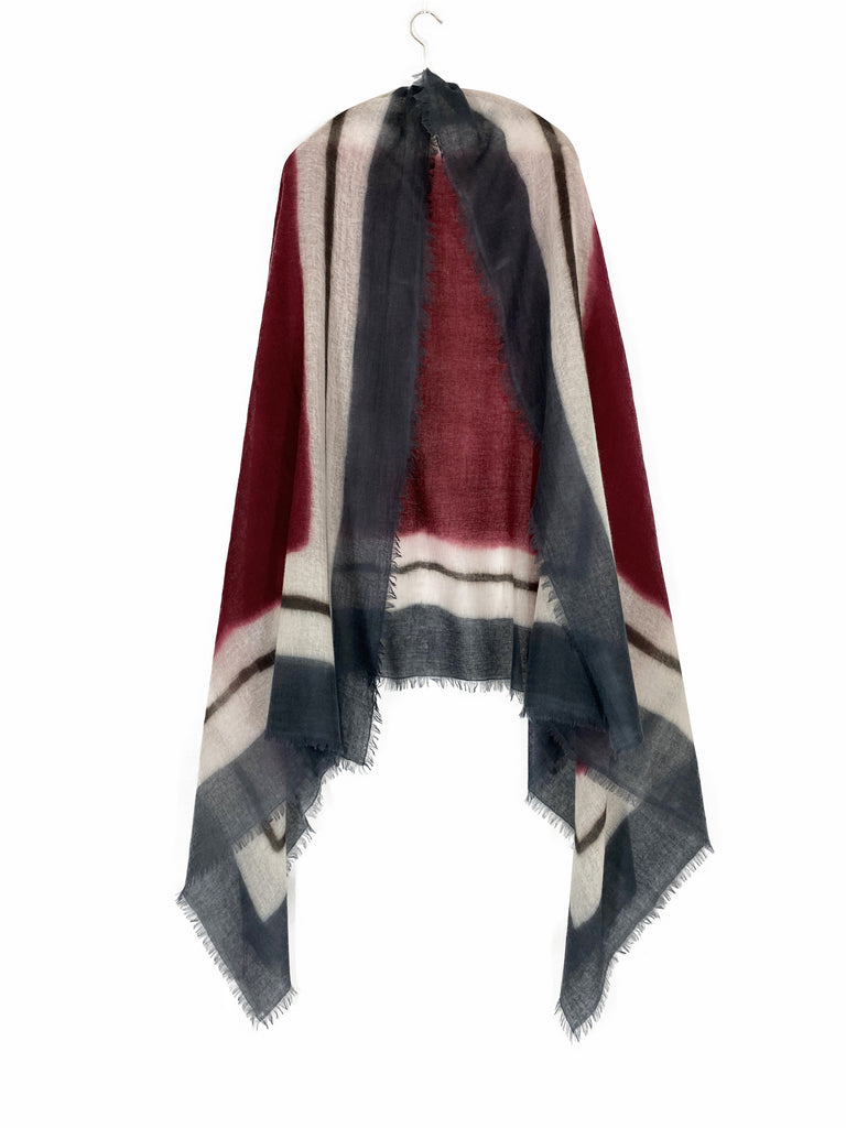 Ama Pure merlot frame cashmere scarf