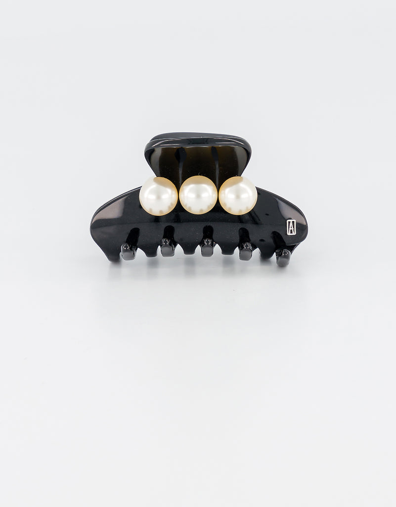 ALEXANDRE DE PARIS Small Oversize Acetate and Pearl Hair Clip