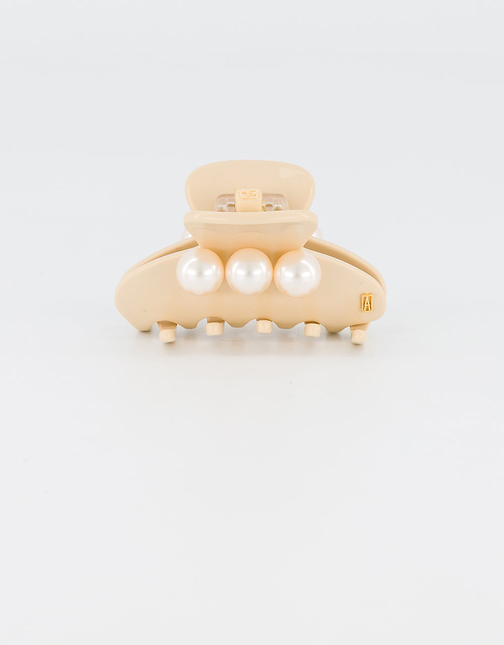 ALEXANDRE DE PARIS small oversize pearl clip beige