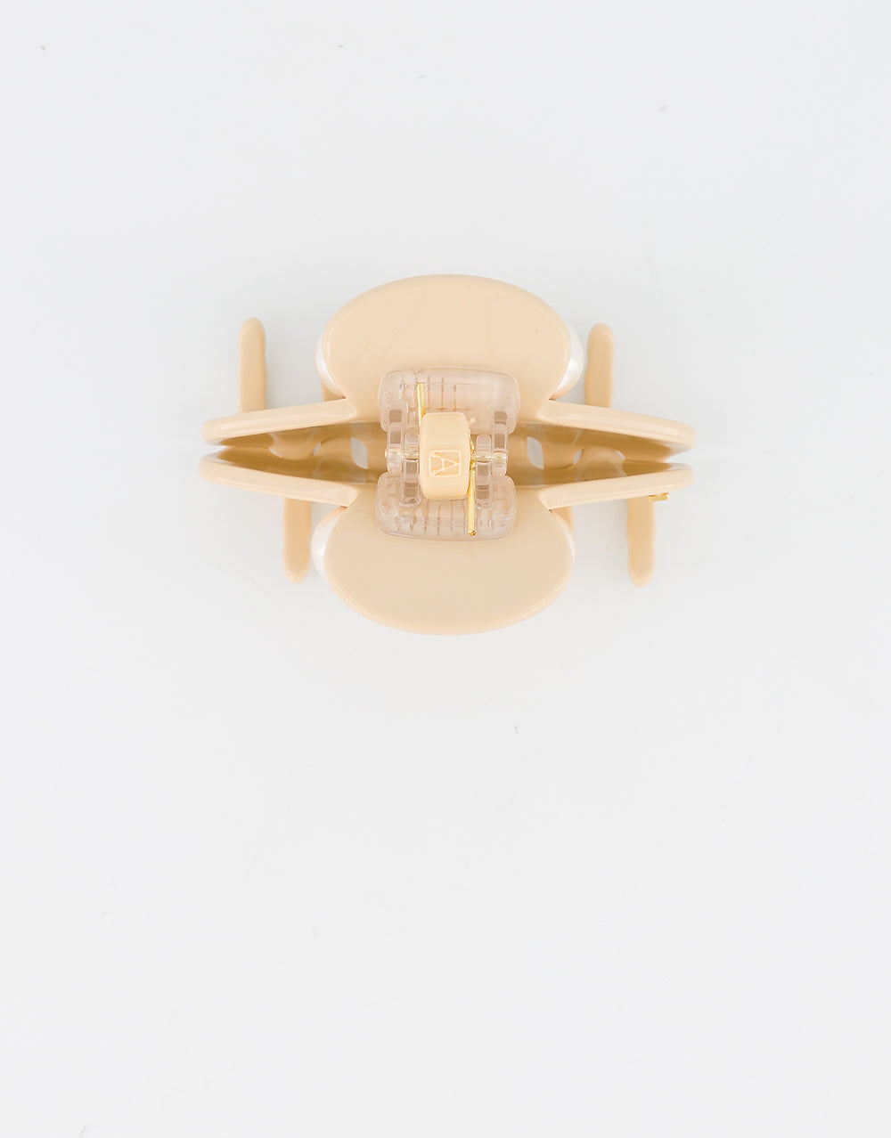 ALEXANDRE DE PARIS small oversize pearl clip beige