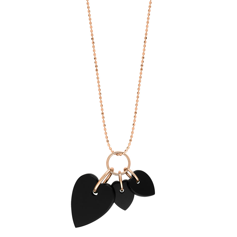 GINETTE NY Angele 3 onyx heart on chain