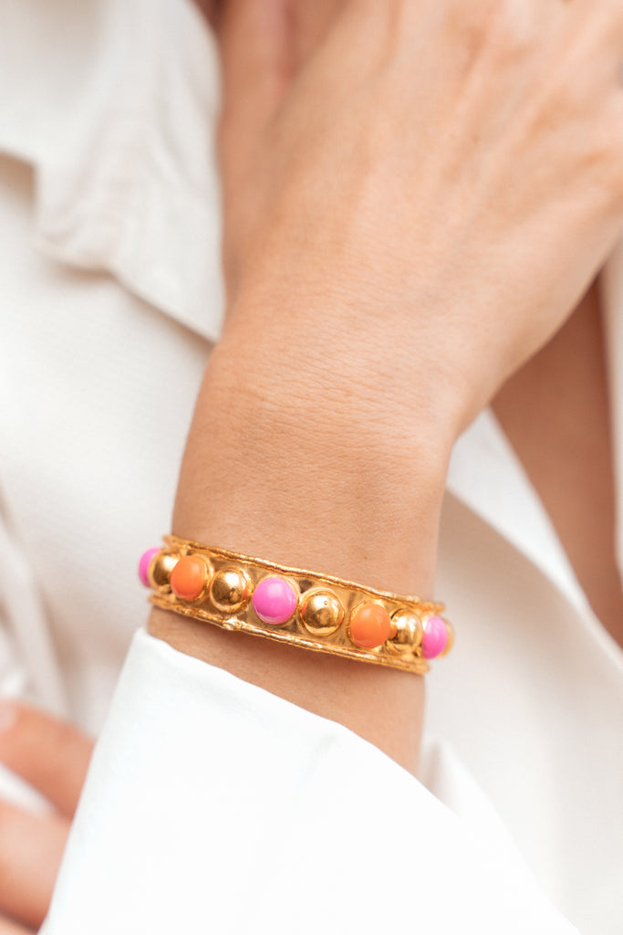 SYLVIA TOLEDANO Tribal with Rose, Orange  Enamel