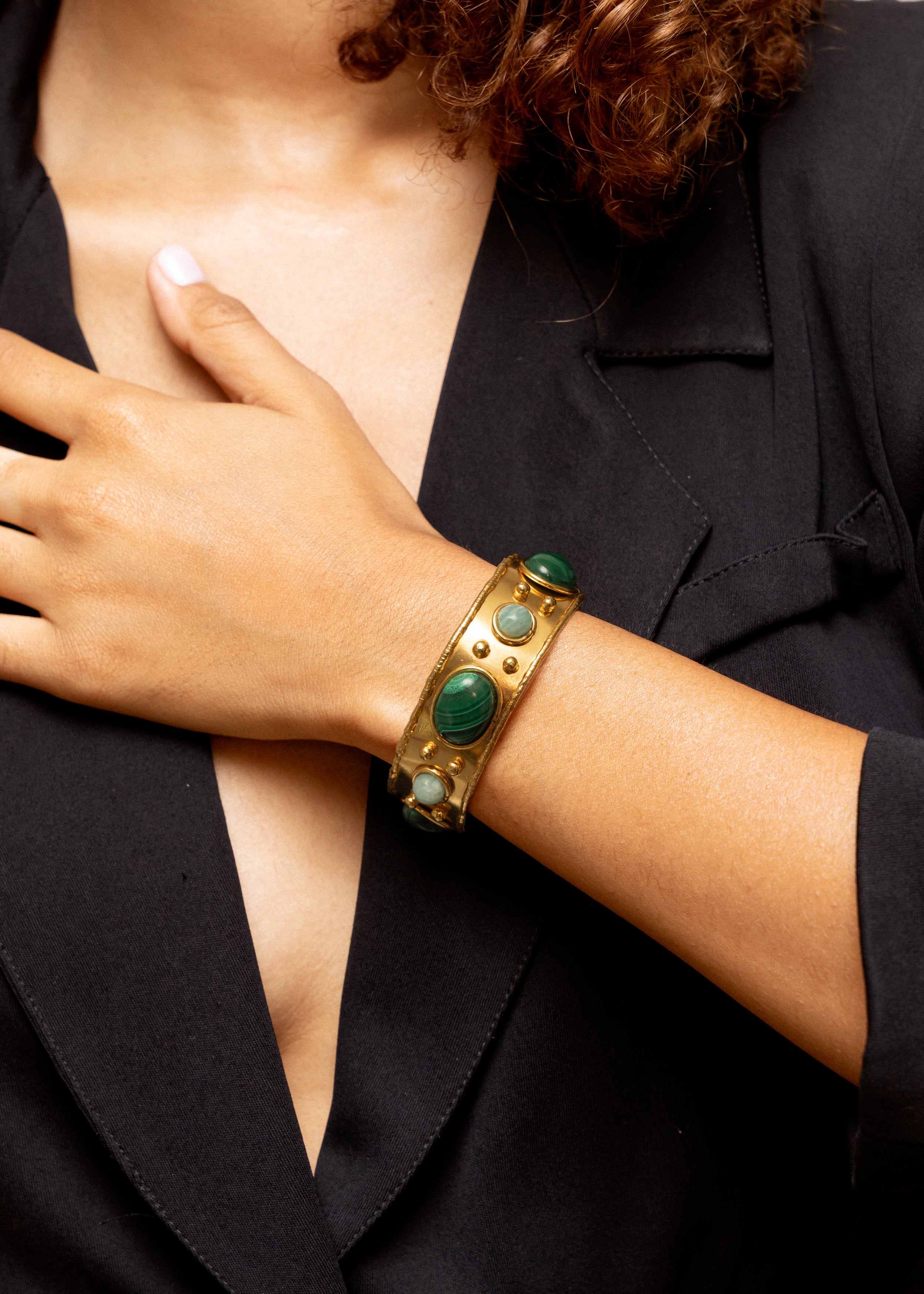 SYLVIA TOLEDANO Byzantin Malachite, Amazonite cuff