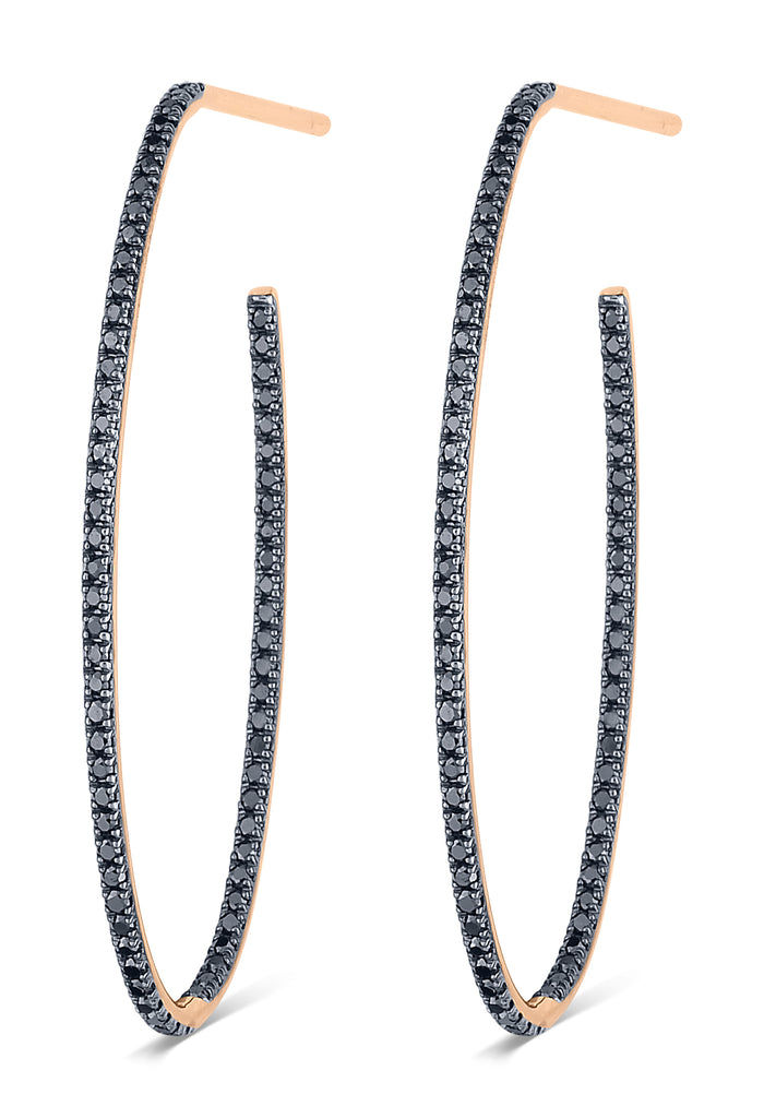 GINETTE NY black diamond ellipse earrings