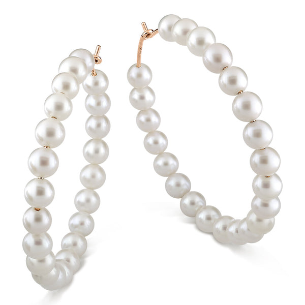 Maria XL Pearl Hoops