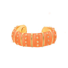 SYLVIA TOLEDANO Orange Enamel Cuff "Gypset"