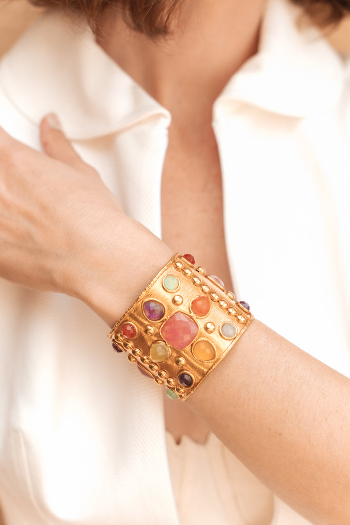 SYLVIA TOLEDANO Multi Pink Jade Berbere Cuff