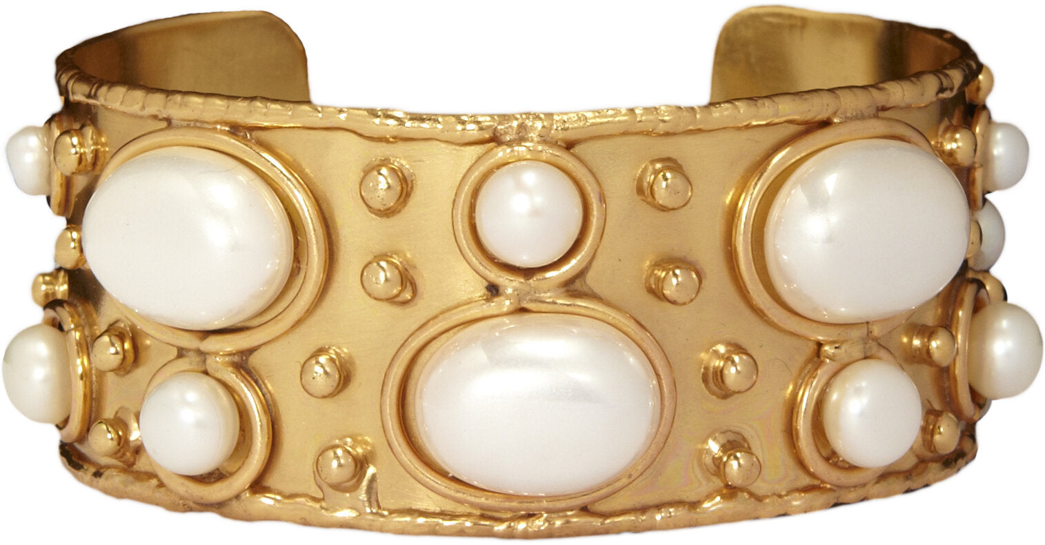 SYLVIA TOLEDANO Byzantine open cuff with pearls