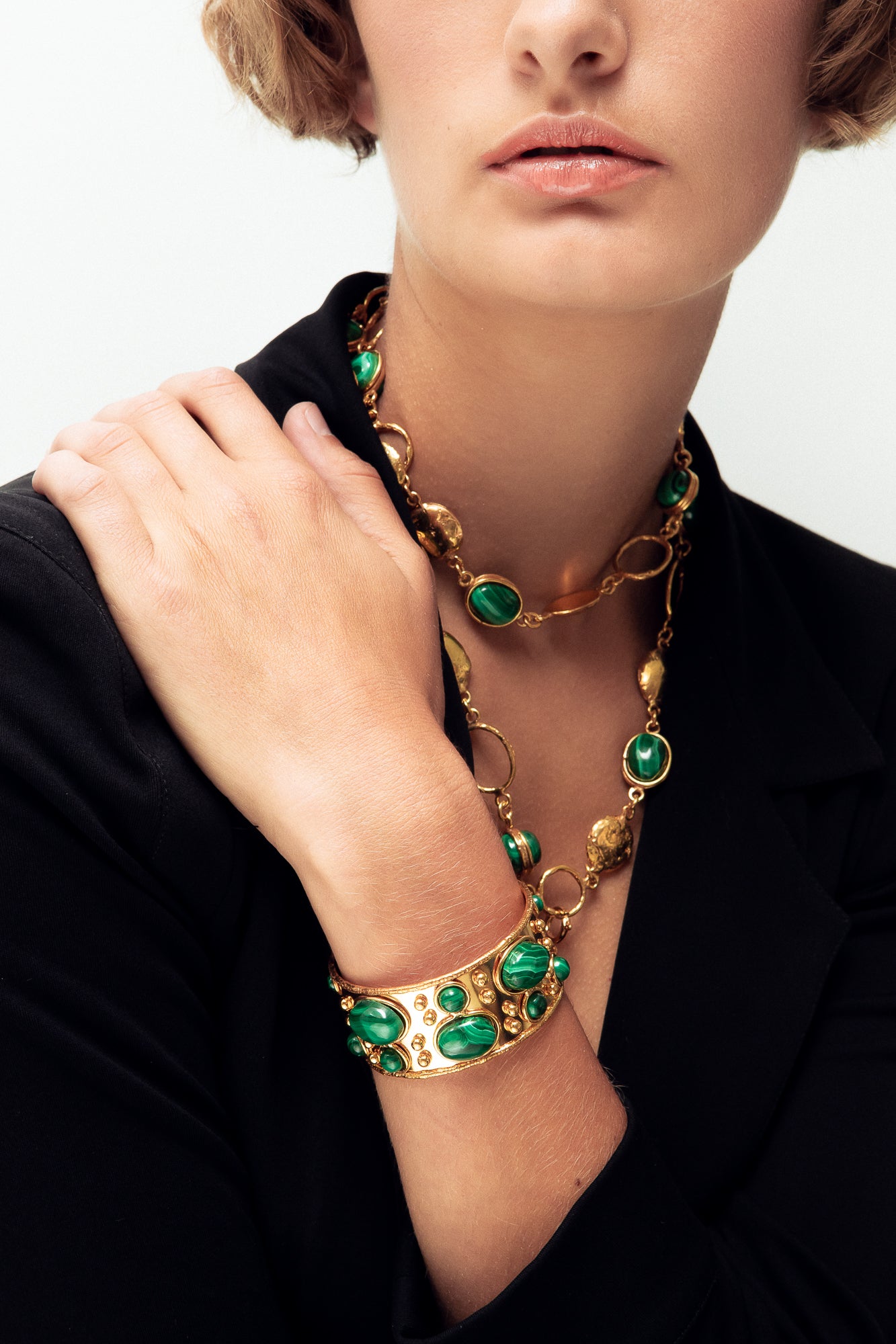 SYLVIA TOLEDANO malachite byzantine cuff