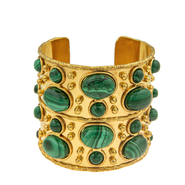 SYLVIA TOLEDANO Byzantine open Cuff with Malachite