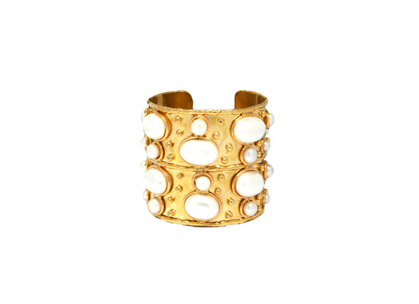 SYLVIA TOLEDANO Byzantine open cuff with pearls
