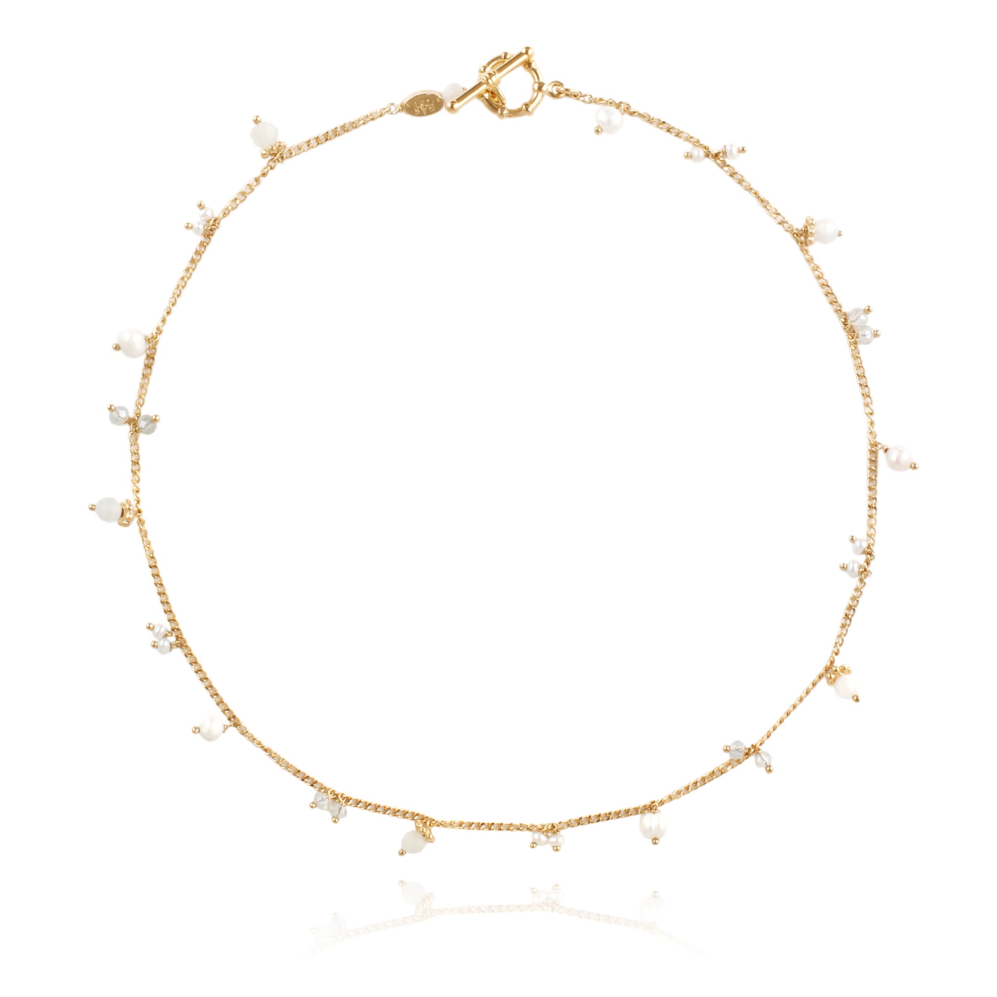 GAS Bijoux Marre Long Crystal Chain Necklace in Gold