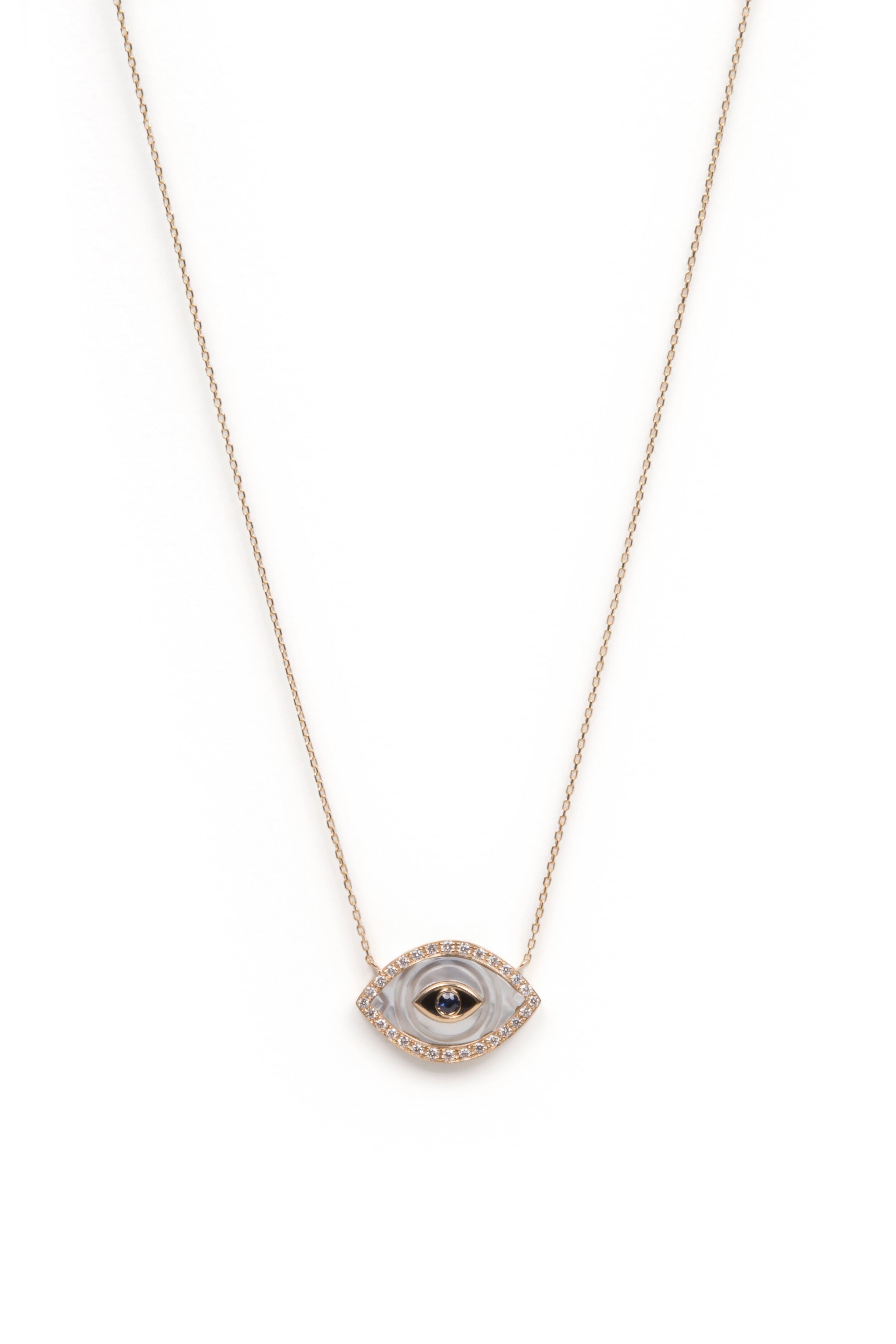 NAYLA ARIDA mother of pearl eye necklace