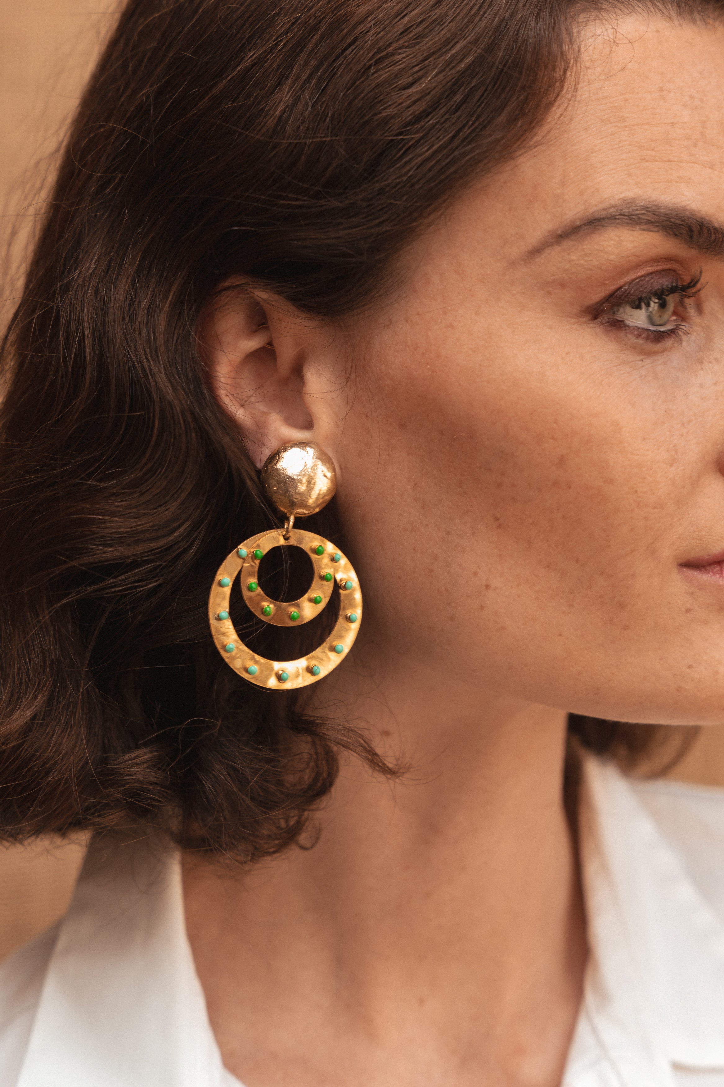 SYLVIA TOLEDANO Cosmos earrings,Vert/Turquoise Enamel