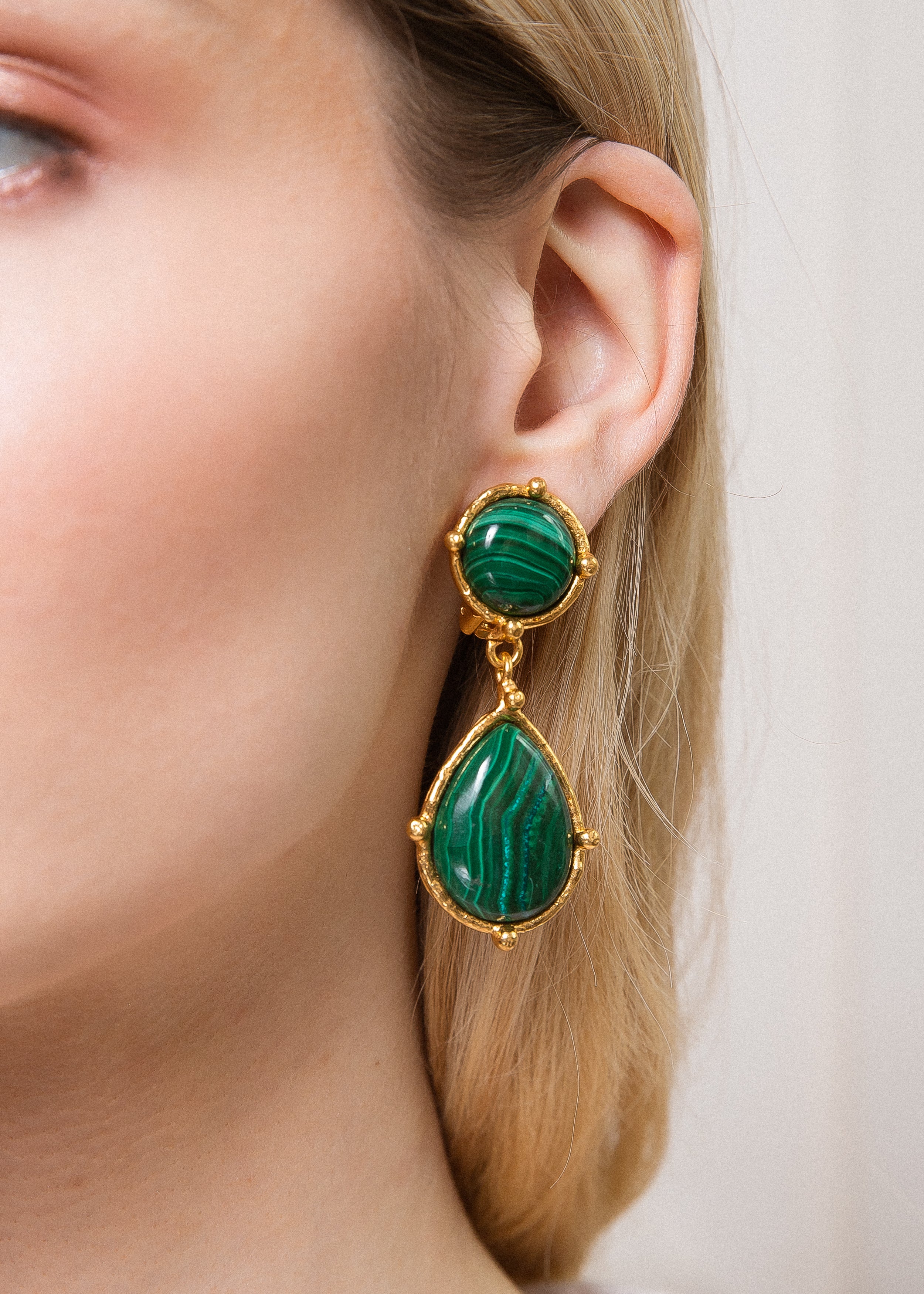 SYLVIA TOLEDANO malachite dots earrings