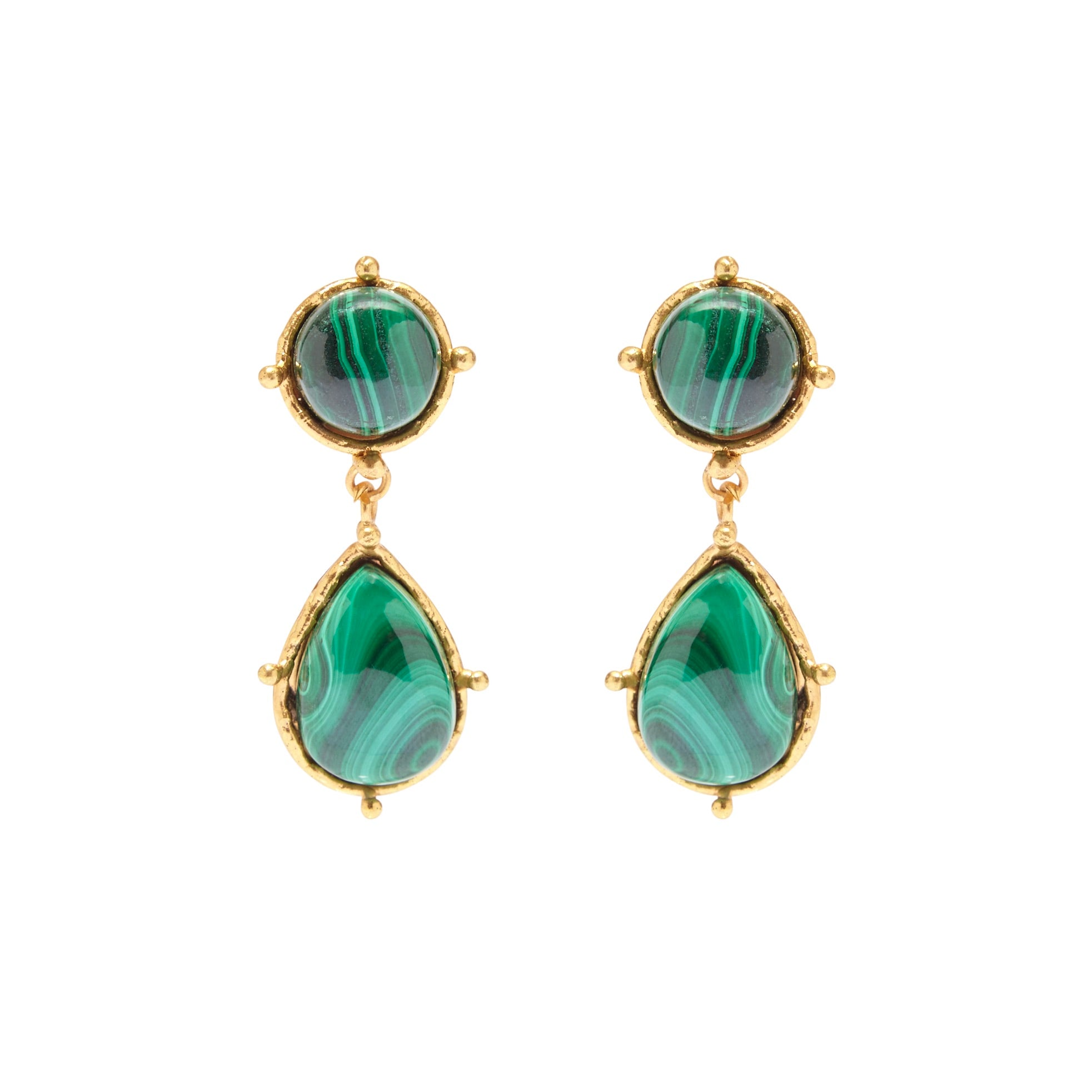 SYLVIA TOLEDANO malachite dots earrings