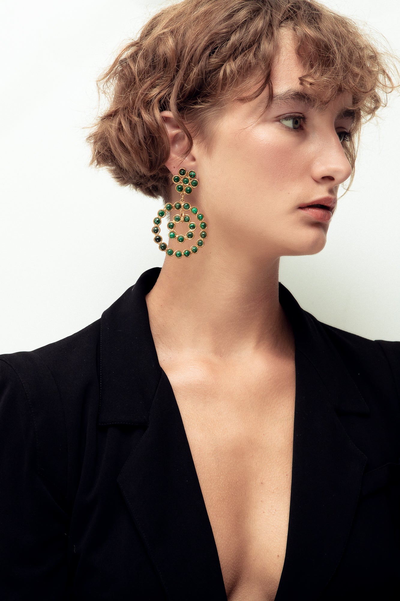 SYLVIA TOLEDANO MALACHITE FLOWER CANDIES EARRING