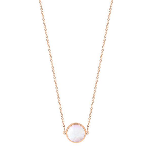 GINETTE NY Mini Ever Pink MOP Disc Necklace