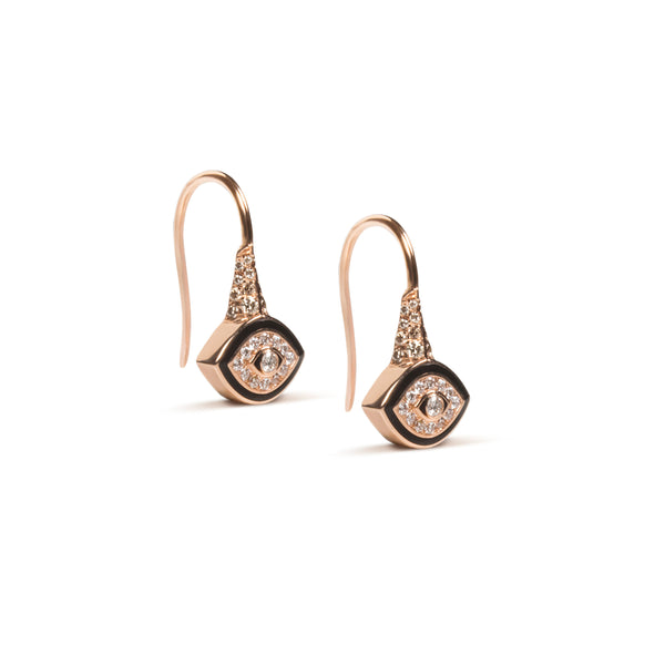 NAYLA ARIDA diamond evil eye earrings