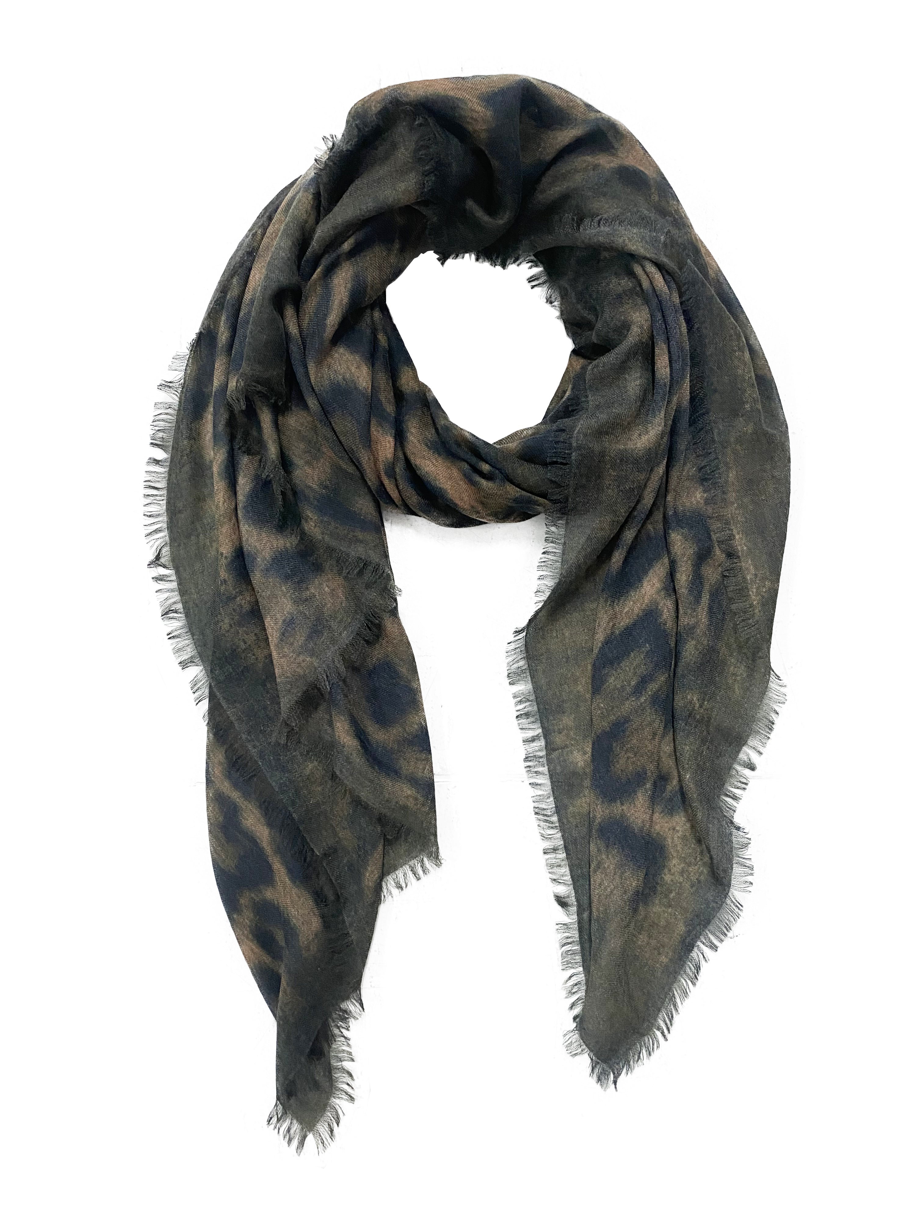 AMA PURE Maculato sand cashmere scarf