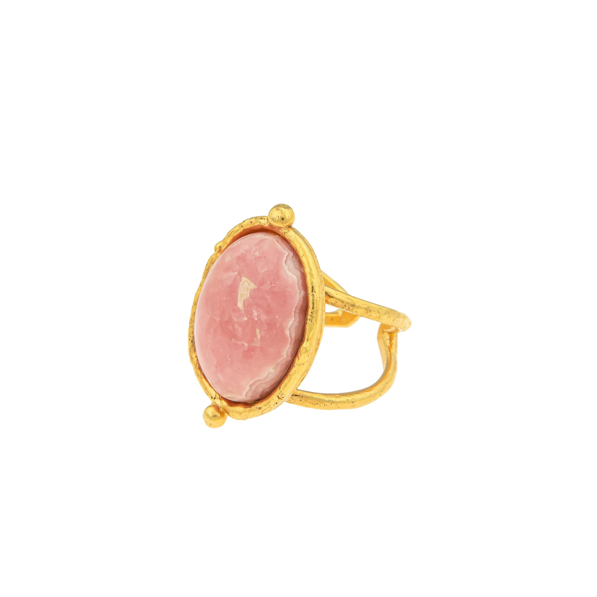 Grande Ovale ring with rhodochrosite