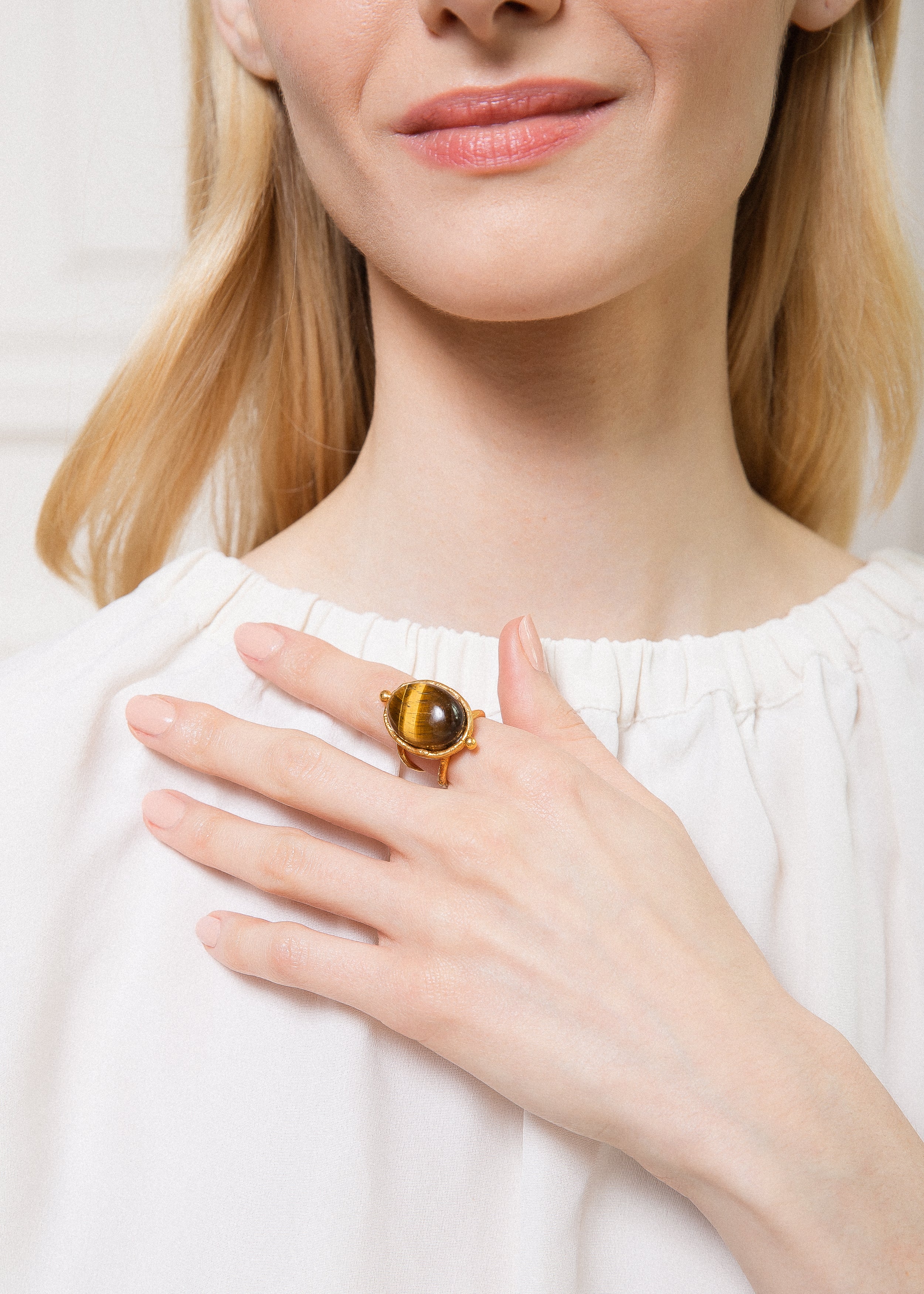 SYLVIA TOLEDANO Grande Ovale ring with Tiger Eye