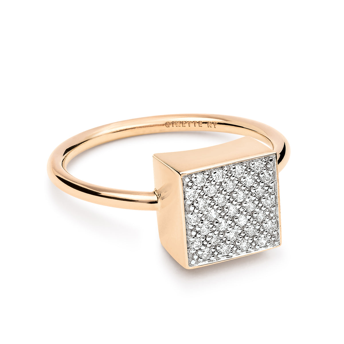 Ginette NY 18kt Rose Gold Bliss Diamond Ring